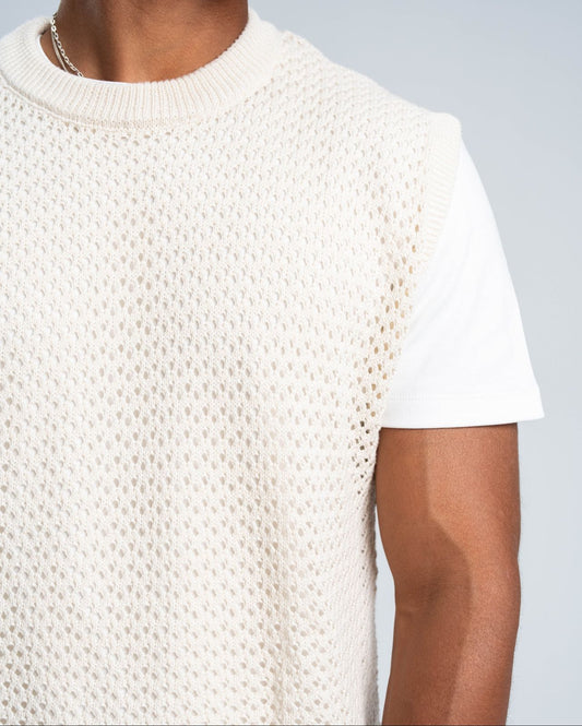 Knitted Vest in Beige