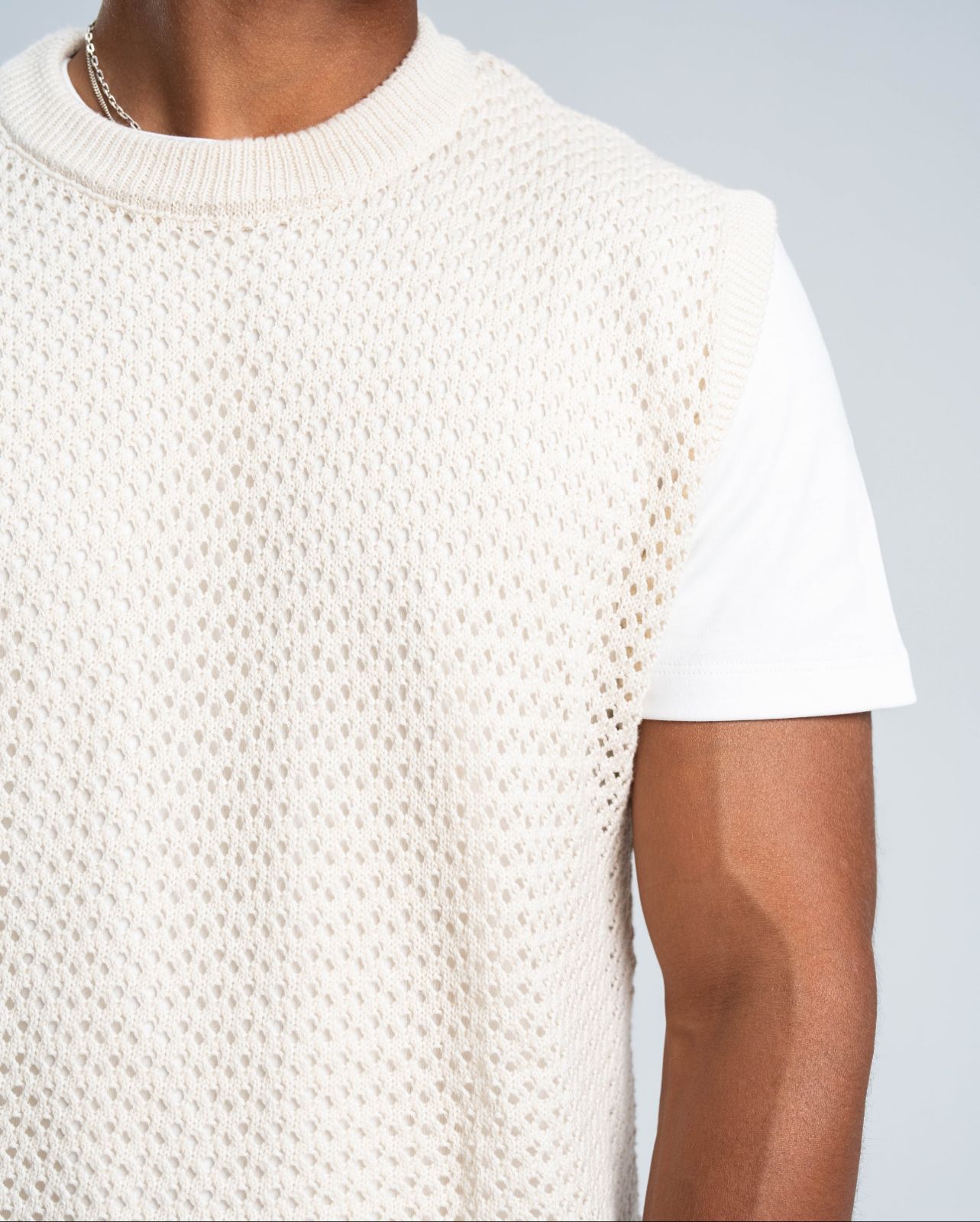 Knitted Vest in Beige