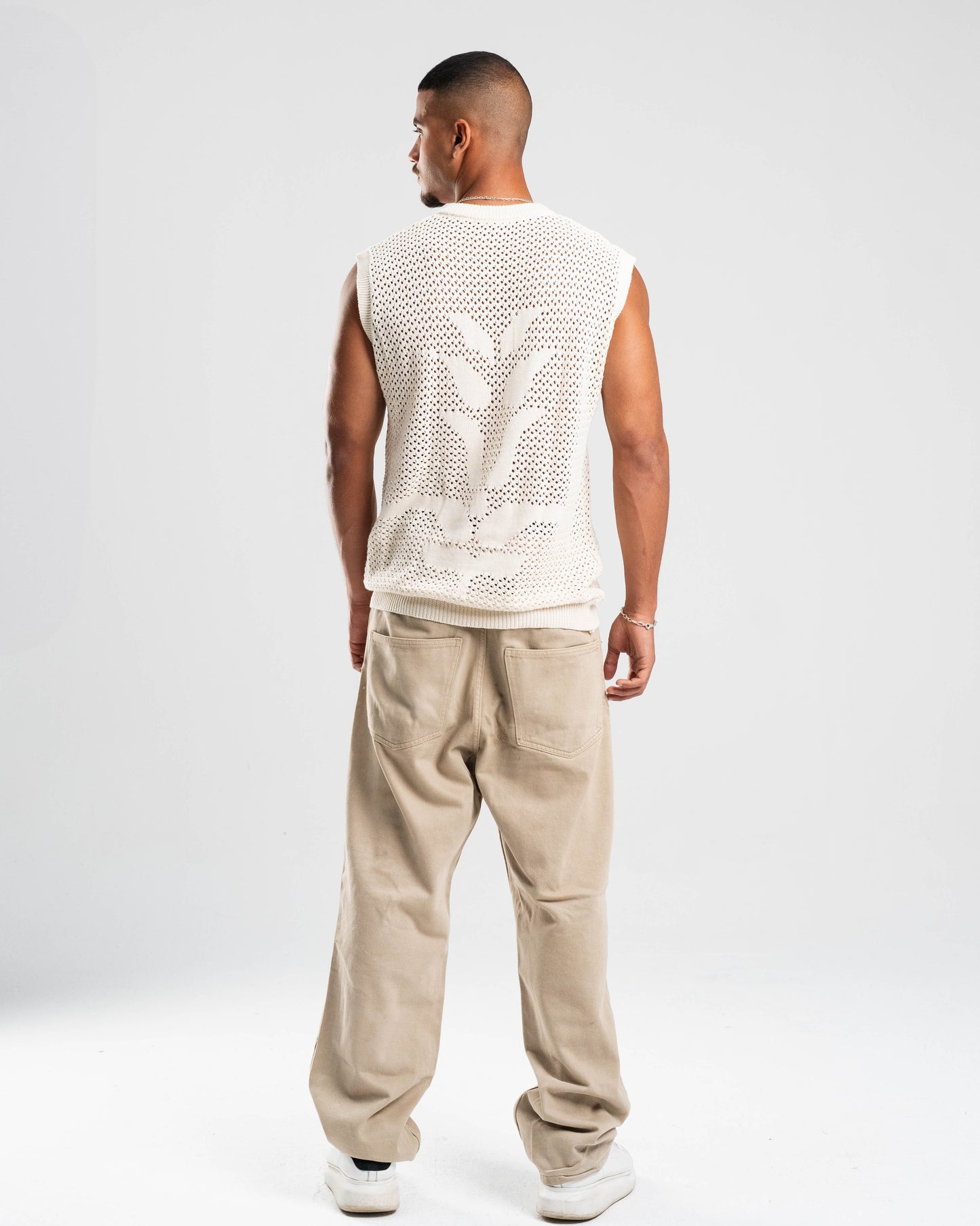 Knitted Vest in Beige