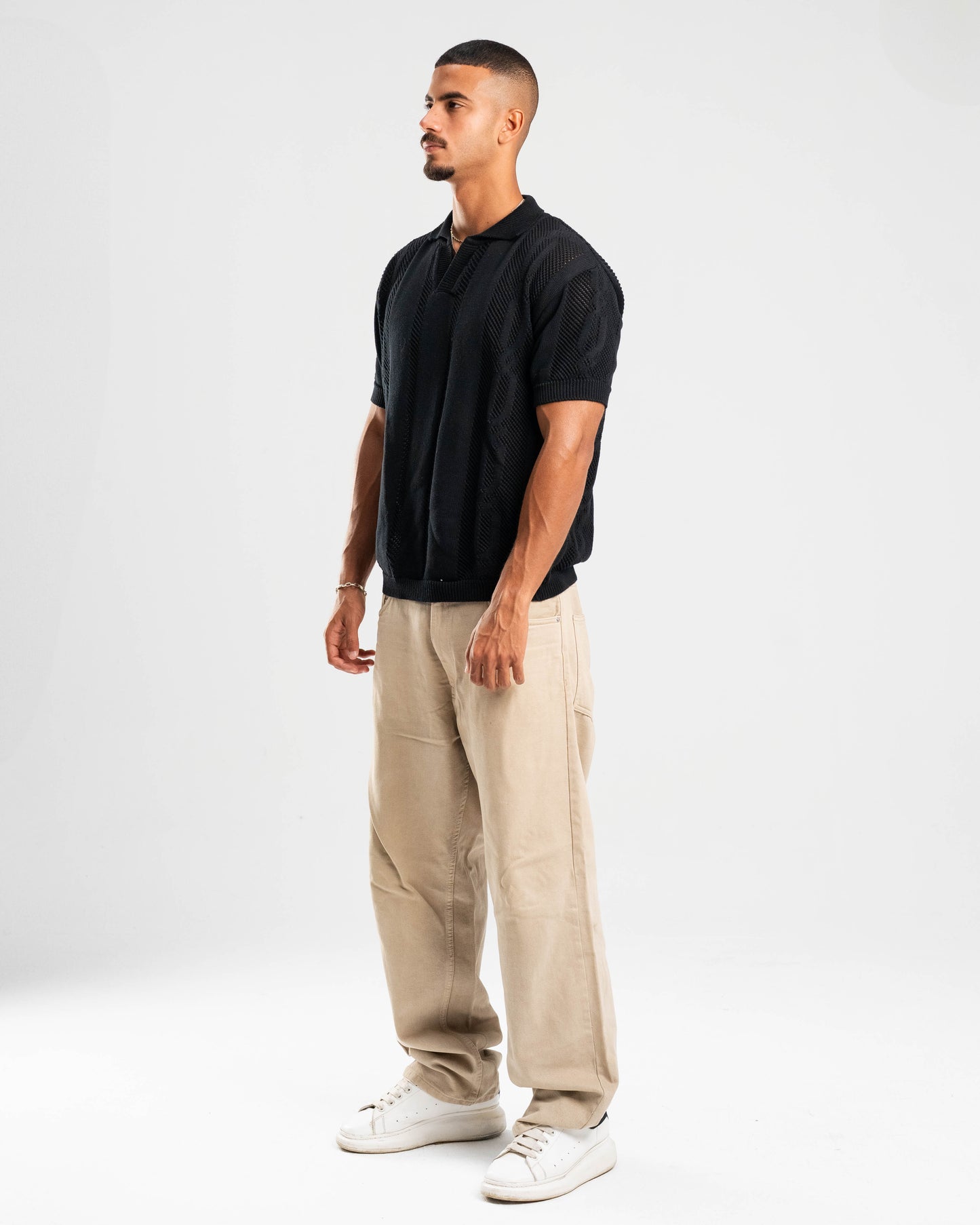 Knitted Polo in Black