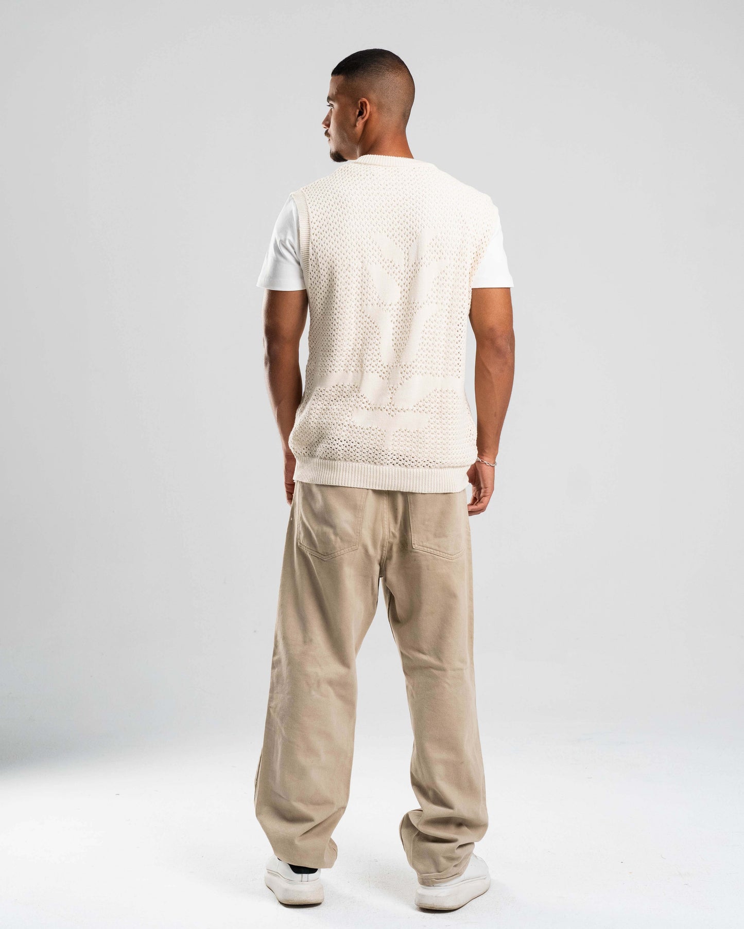 Knitted Vest in Beige