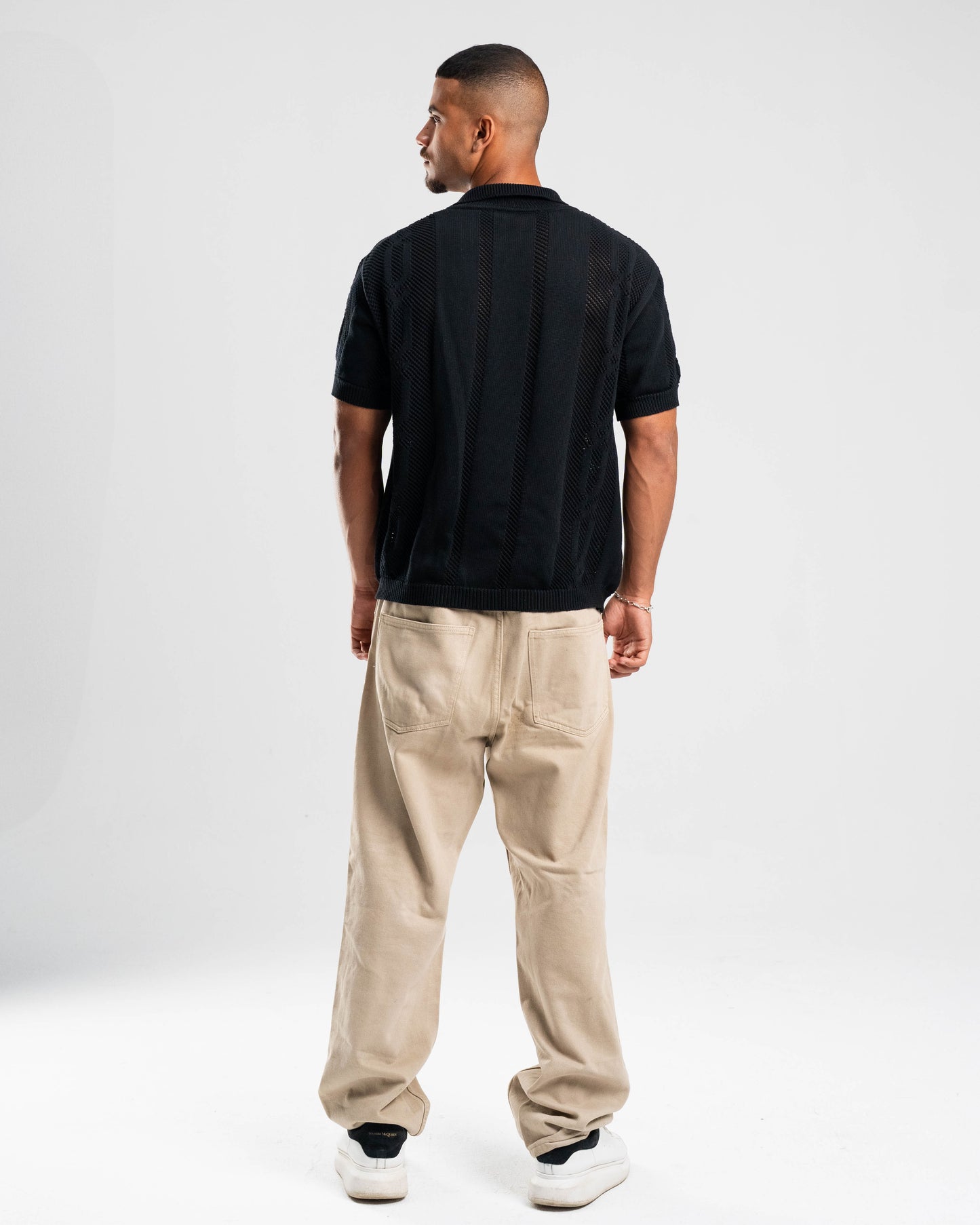 Knitted Polo in Black