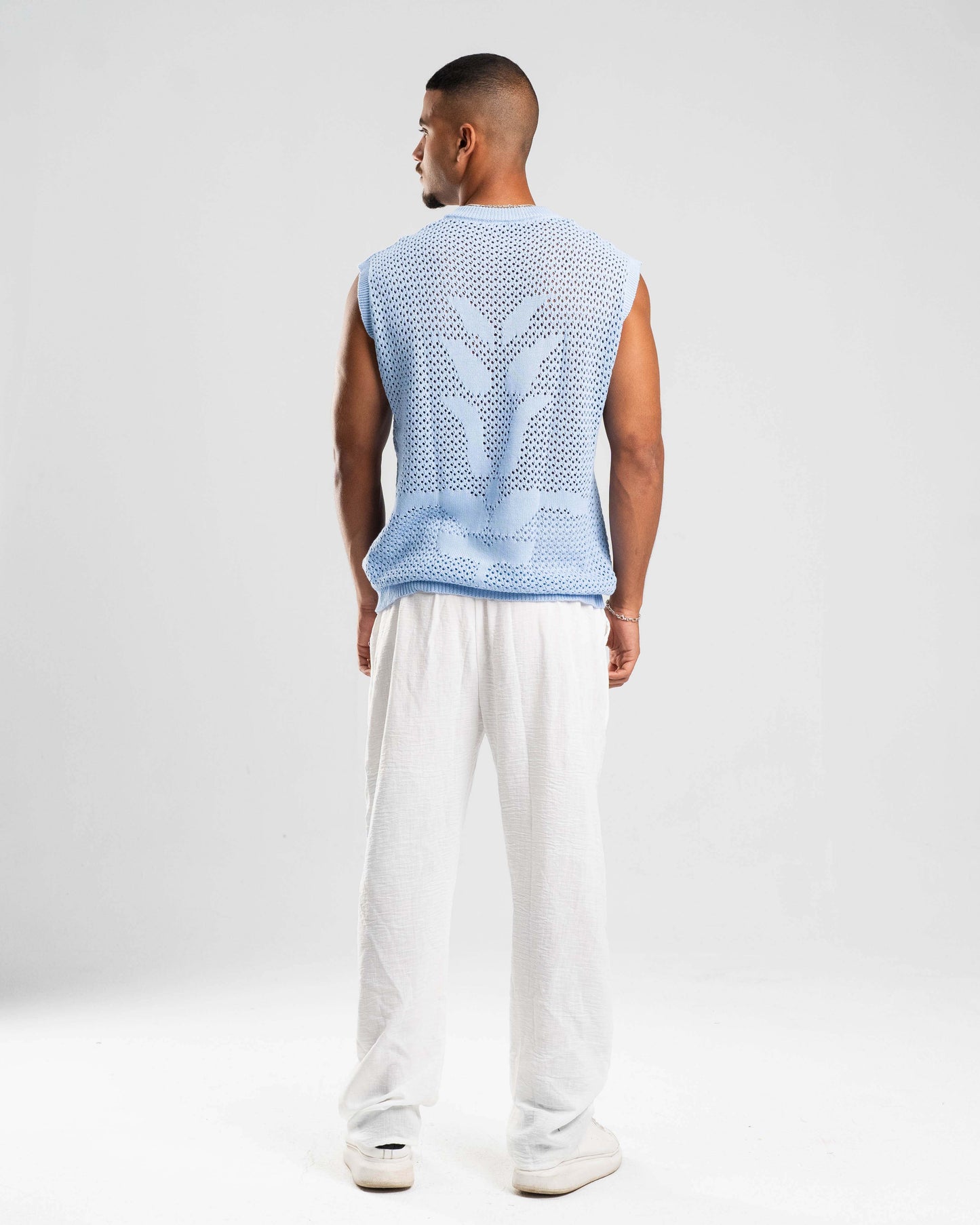 Knitted Vest in Sky Blue