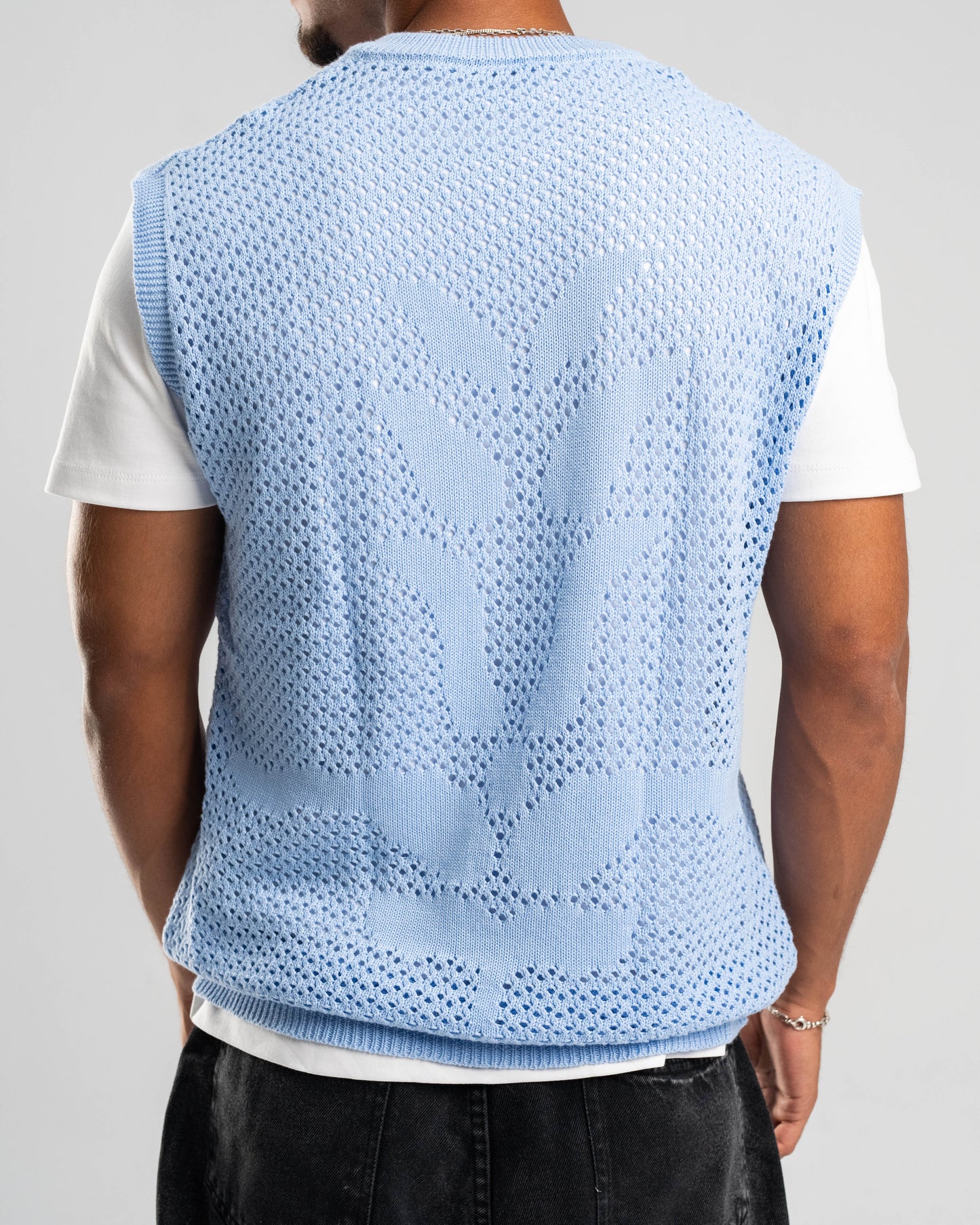 Knitted Vest in Sky Blue