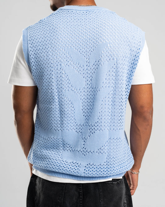 Knitted Vest in Sky Blue
