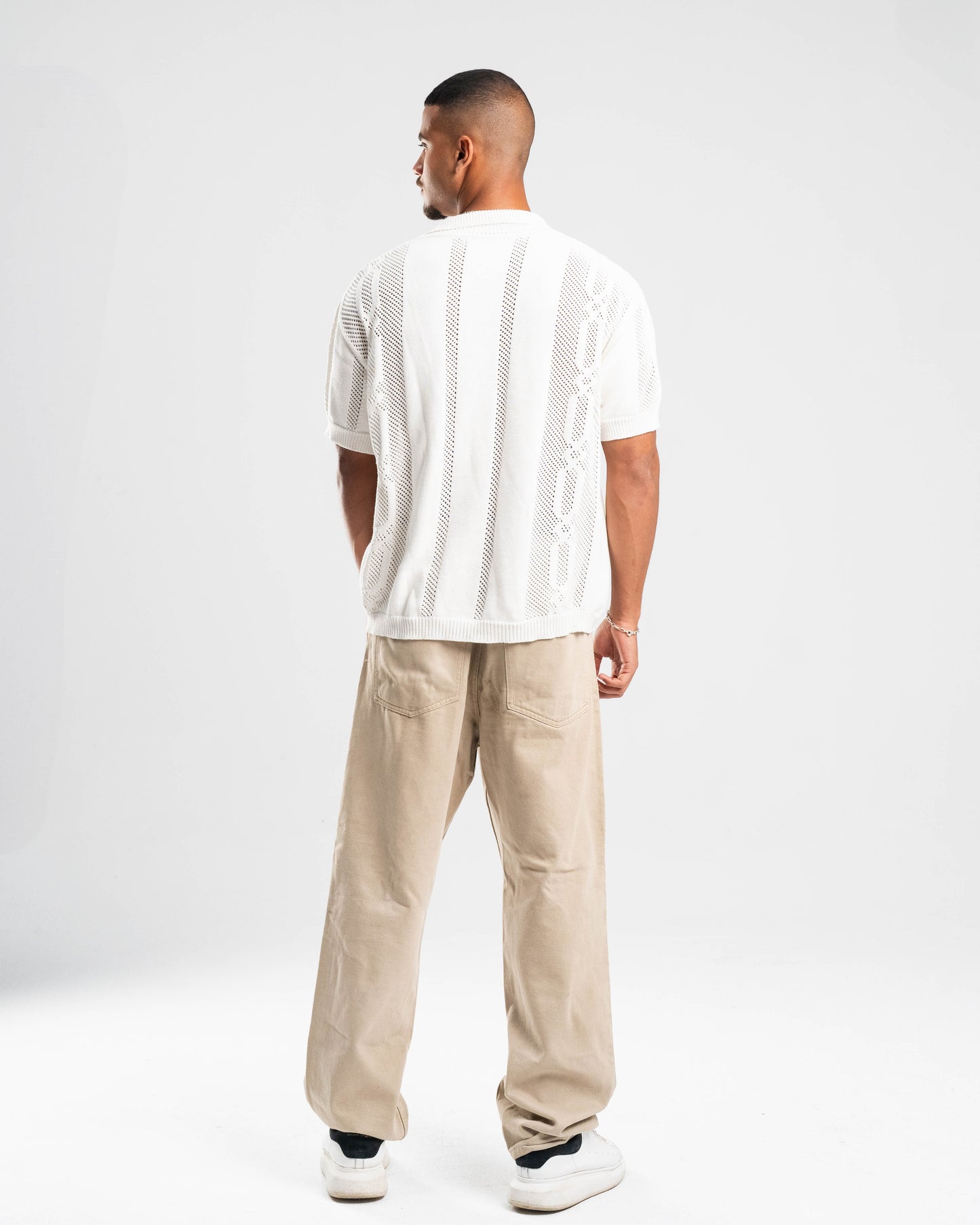 Knitted Polo in Cream